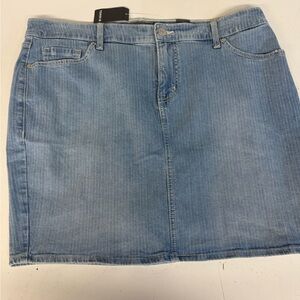 Torrid Indigo Stripe Denim Mini Skirt